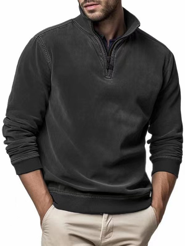 Sporty sweater for men with practical high collar Lune London