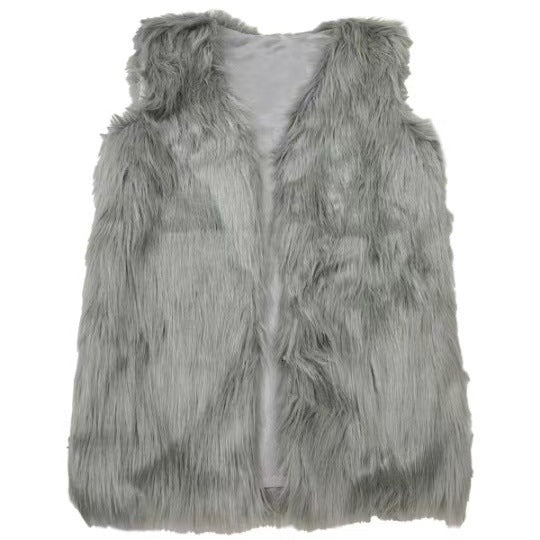 Women's career vest in luxurious faux fur with a trendy chic and stylish cut