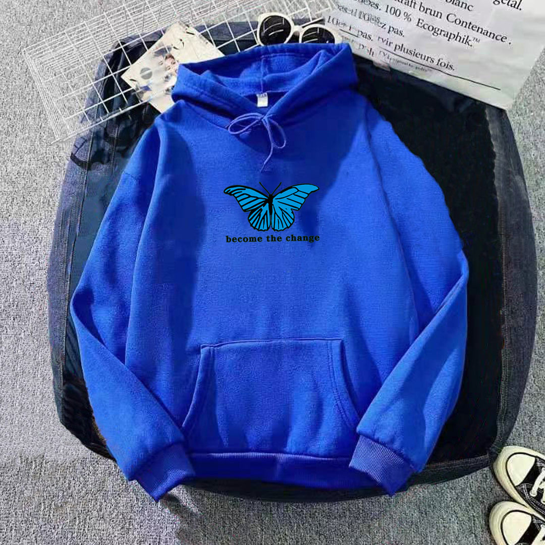 Women's hoodie with modern butterfly motif and inspiring inscription Chic & Stil