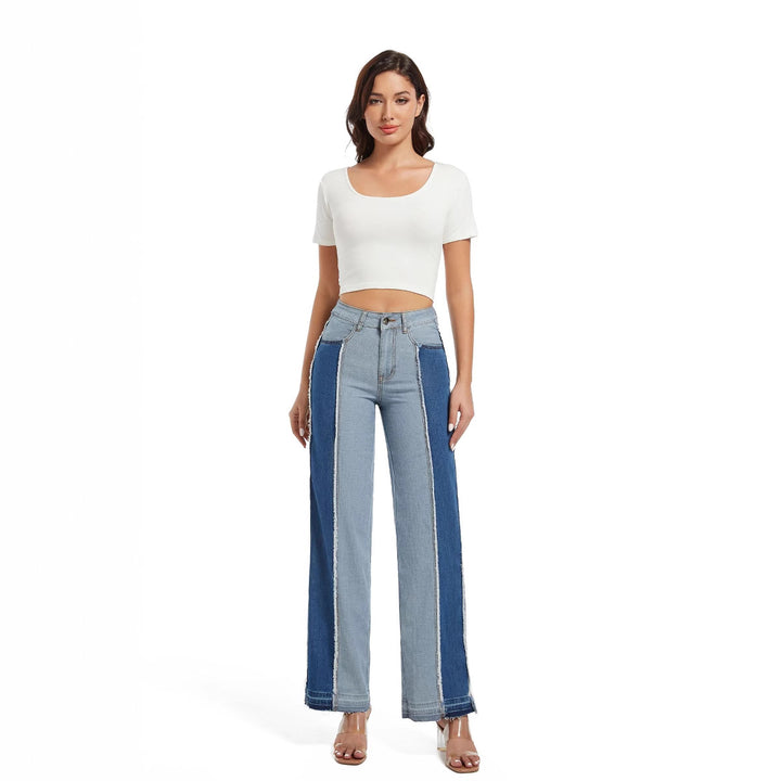 Wide jeans for women in contrast denim Lune London