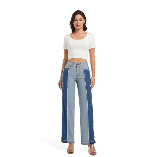 Wide jeans for women in contrast denim Lune London