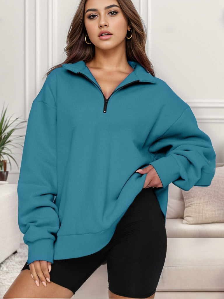 Oversized sweatshirt for women with high collar Lune London