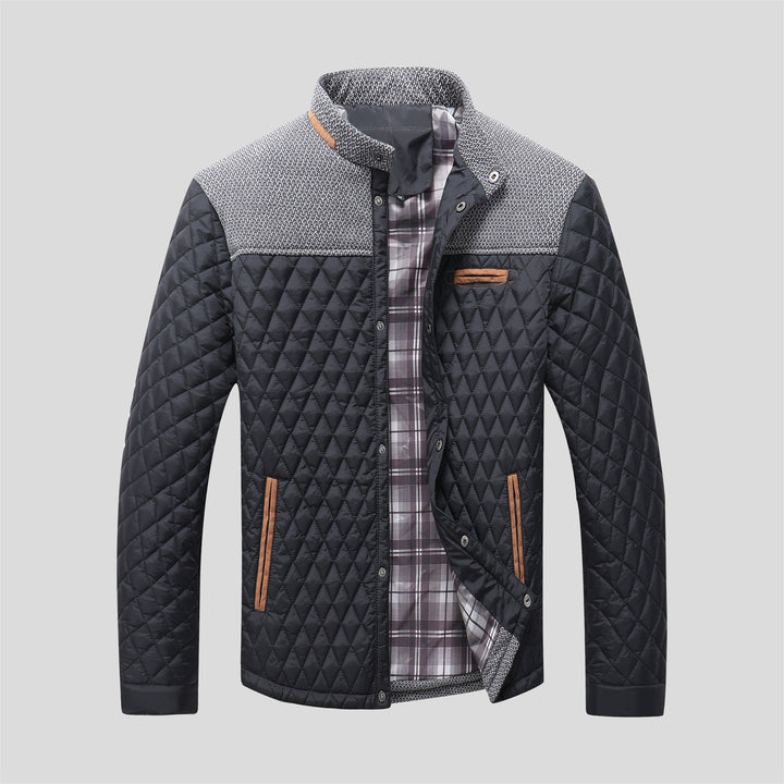 Quilted men's transition jacket with modern collar Lune London