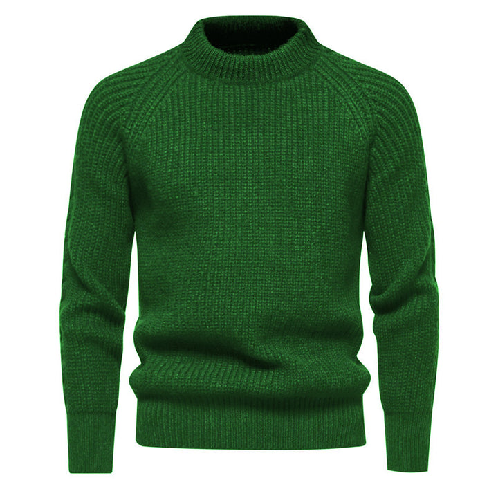 Men's chunky knit sweater with high collar and timeless design Lune London