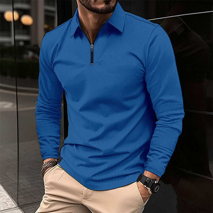 Long sleeve shirt for men with modern zipper closure and structured design Lune London