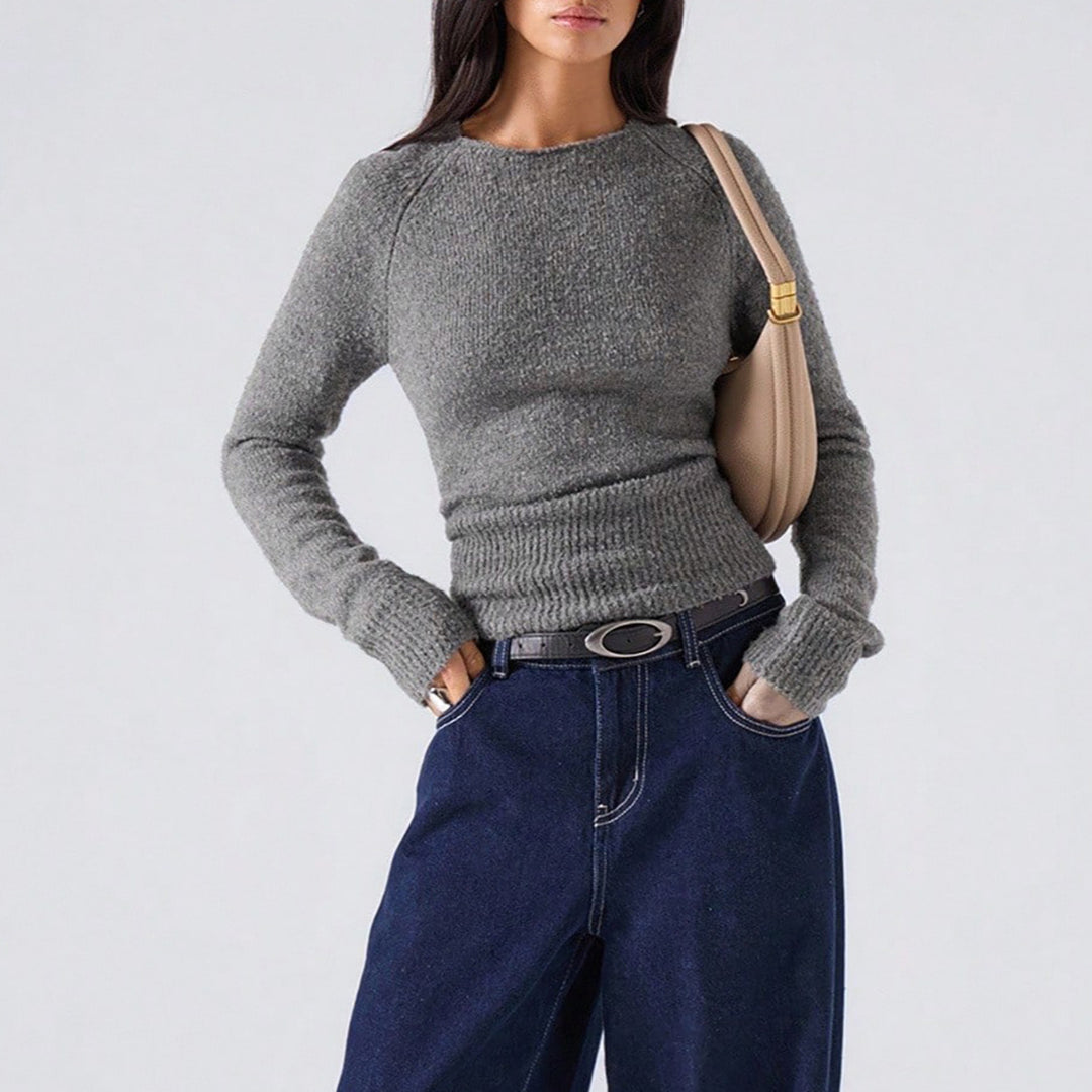 Knitted sweater for women with ribbed hem and comfortable fit Lune London
