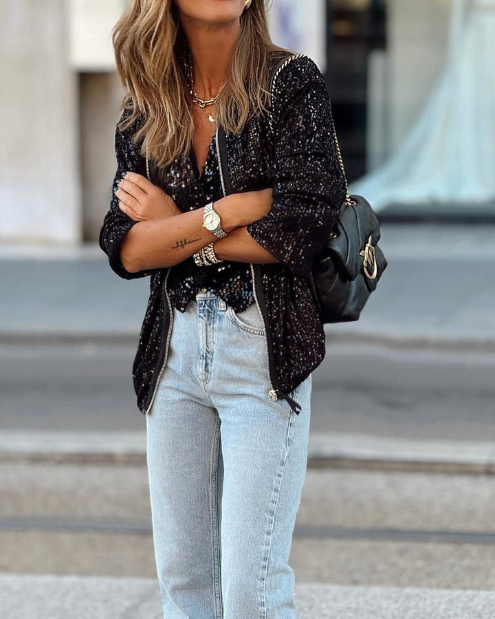 Lune London | Sequin Baseball Jacket