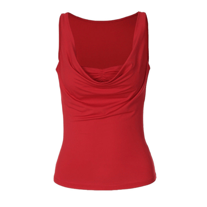 Chic and Style draped front sleeveless top for women