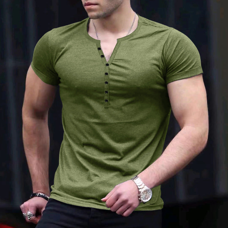 Men's Leisure Short Sleeve Henley T-shirt Lune London