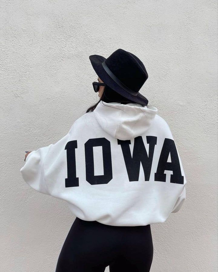 Oversized hoodie for women with a catchy inscription Lune London