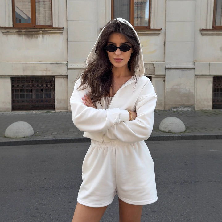 Lune London Women's Casual Hoodie and Shorts Set