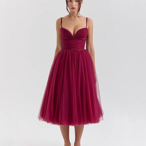 Women's Tulle Dress with Elegant Top and Flared Skirt Lune London