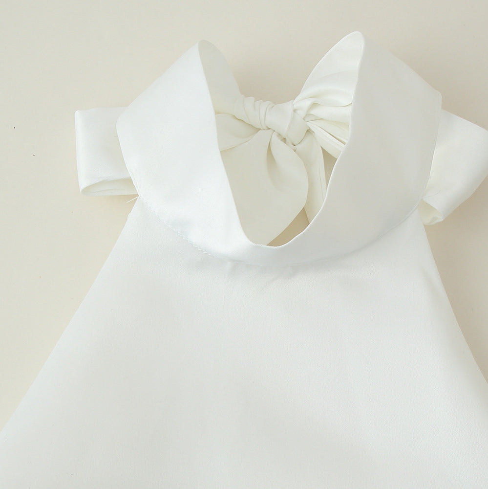 Summer strapless dress for women with a playful ruffled hem Lune London
