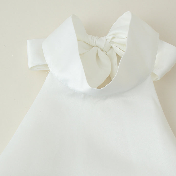 Summer strapless dress for women with a playful ruffled hem Lune London
