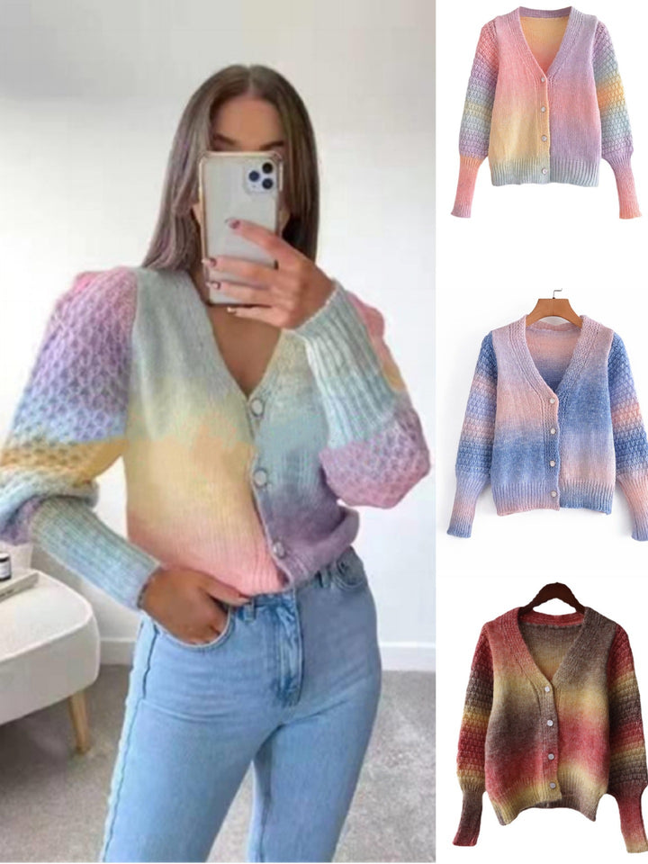 Gradient knit jacket for women with original ribbed design Lune London