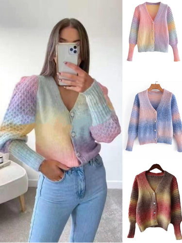 Gradient knit jacket for women with original ribbed design Lune London