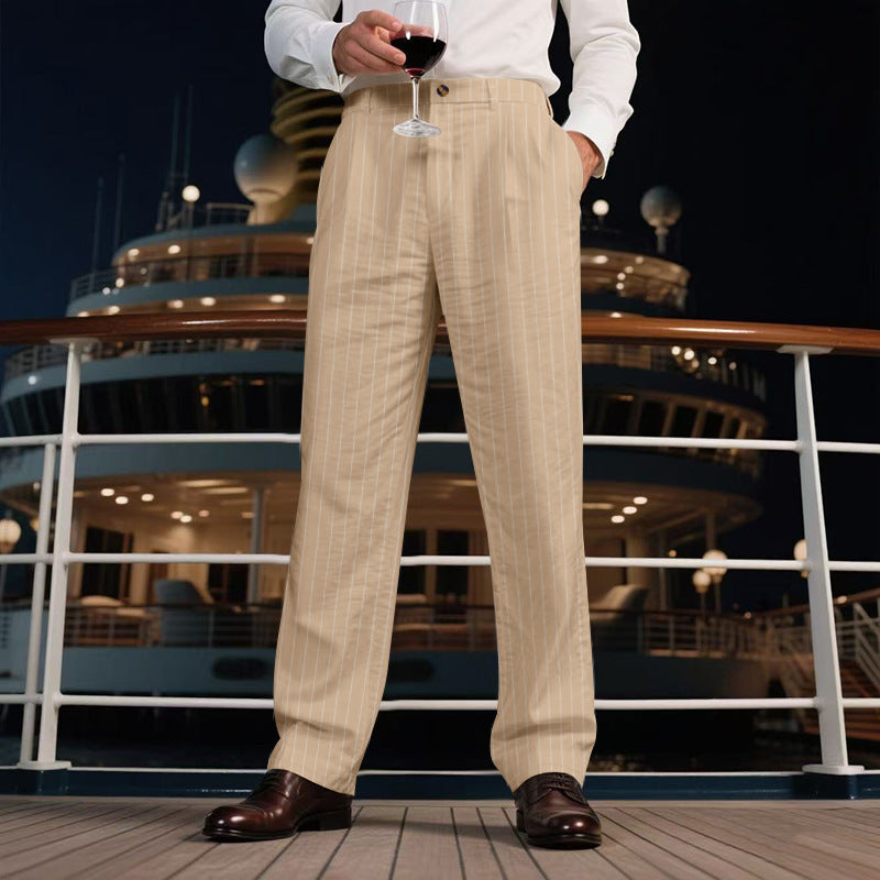 Lune London striped elegant trousers for men