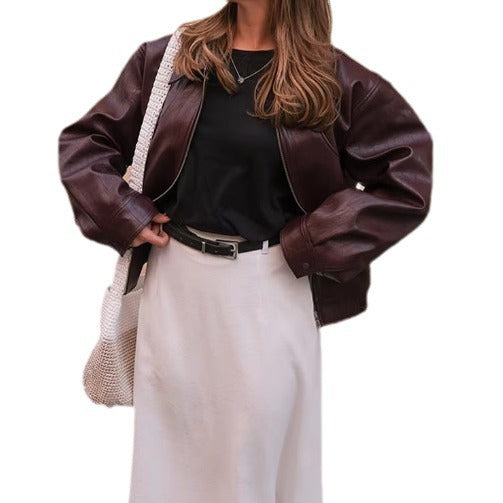 Faux leather jacket for women with a distinctive cut Lune London