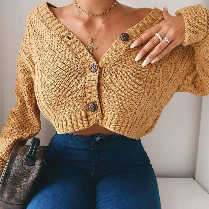 Cardigan court pour femmes avec détails de boutons Chic & Stil