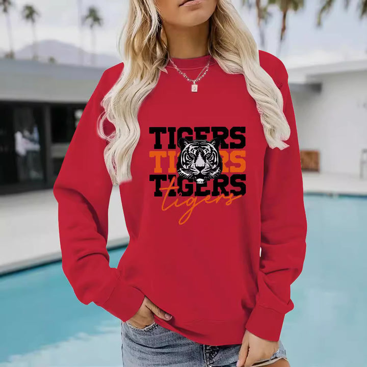 Sweat-shirt femmes avec design tigre animaliste et coupe décontractée Chic & Stil