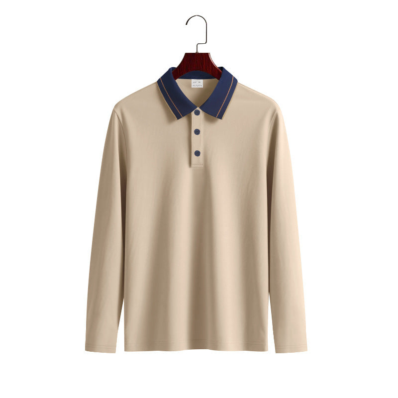 Men's long sleeve polo shirt with elegant collar Lune London