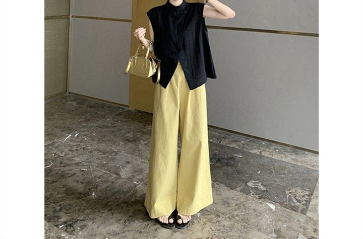 Women Elegant Cut Wide Leg Trousers Lune London