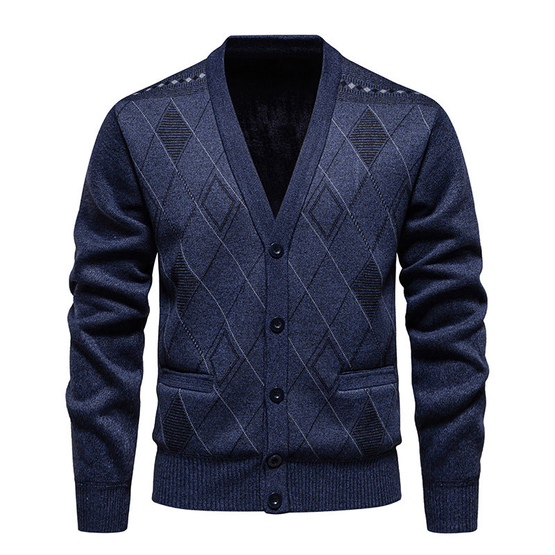 Elegant knitted jacket for men with diamond pattern Lune London