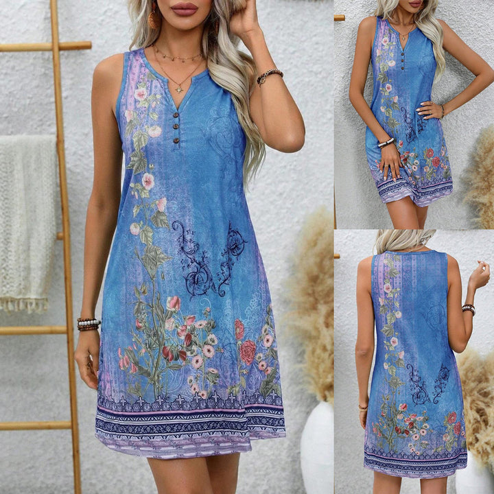 Sleeveless floral pattern dress Lune London