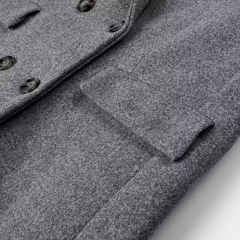 Elegant oversized wool coat for women with double-breasted buttons Lune London