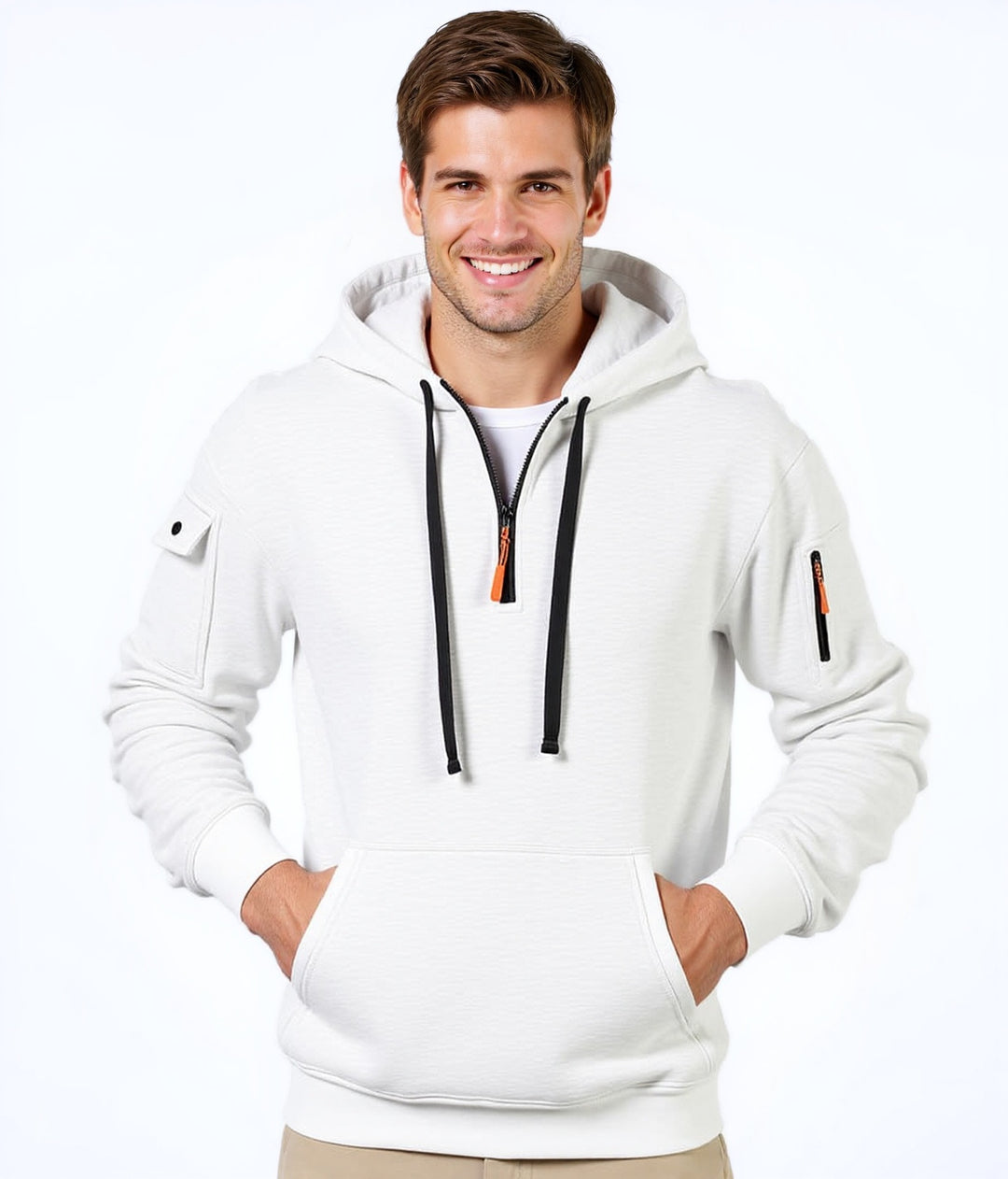Men's trendy hoodie with versatile pockets and modern zipper Lune London