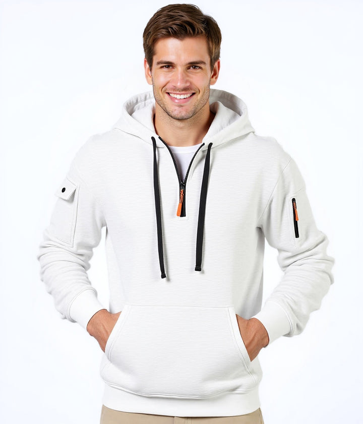 Men's trendy hoodie with versatile pockets and modern zipper Lune London