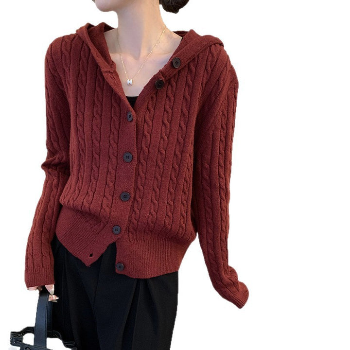 Gilet pour femmes avec capuche et détail de bouton Chic & Stil