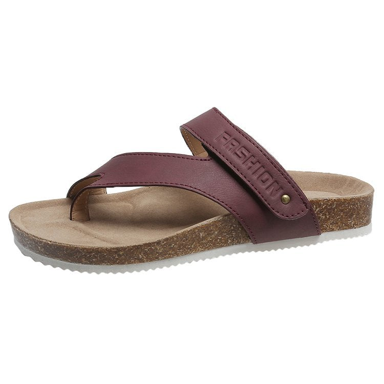 Women's thong sandals with comfortable footbed and modern cork design Lune London