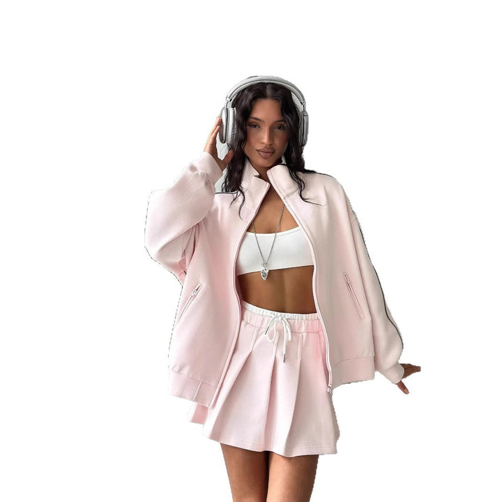Women's sporty oversized jacket with high collar Chic & Stil