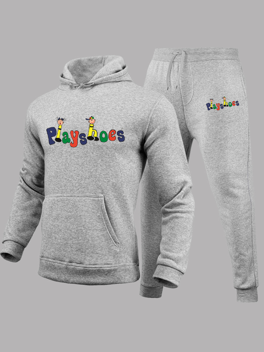 Ladies Hooded Sweatshirt and Jogging Pants Set with Creative Graphic Design Lune London