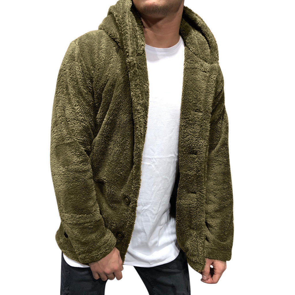 Men's cozy teddy jacket with wide lapels and practical pockets Lune London