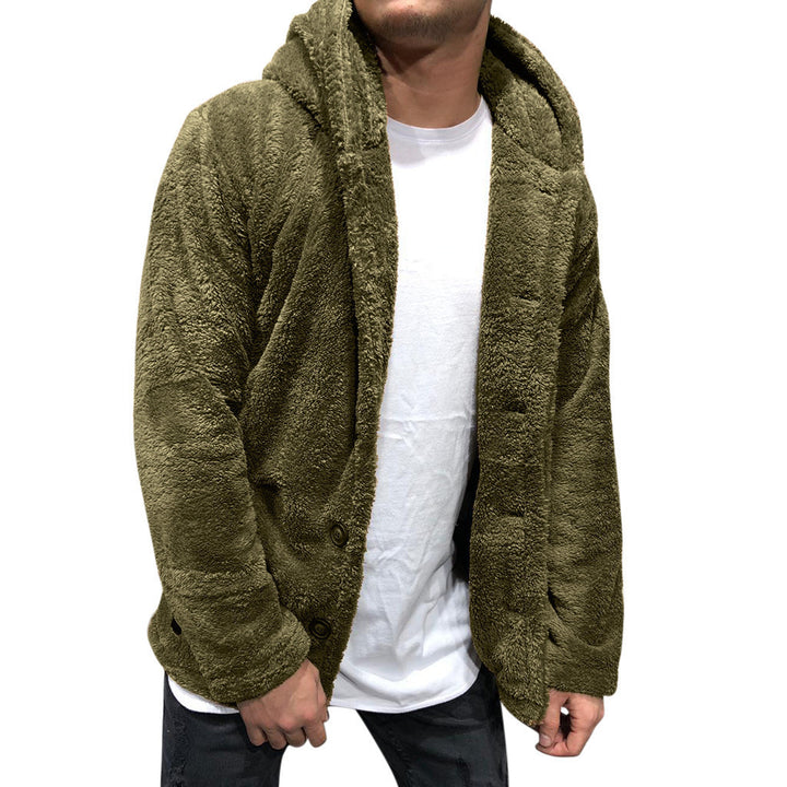 Men's cozy teddy jacket with wide lapels and practical pockets Lune London