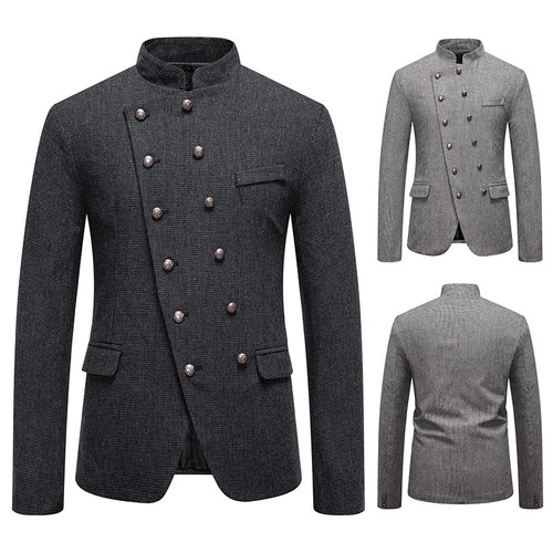 Double-breasted men's blazer with a modern plaid pattern Lune London