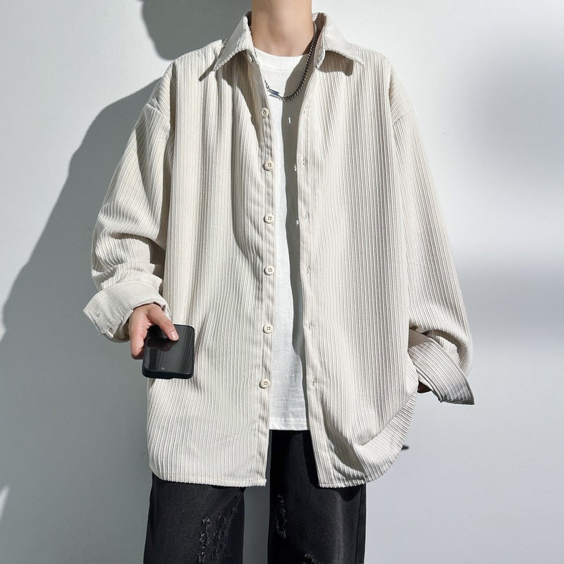 Ladies Oversized Shirt in Chic Cord and Style