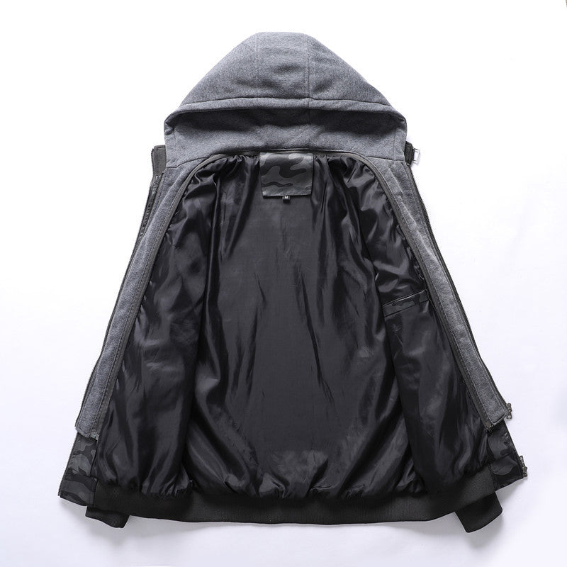 Casual camouflage jacket for men with removable hood lining Lune London