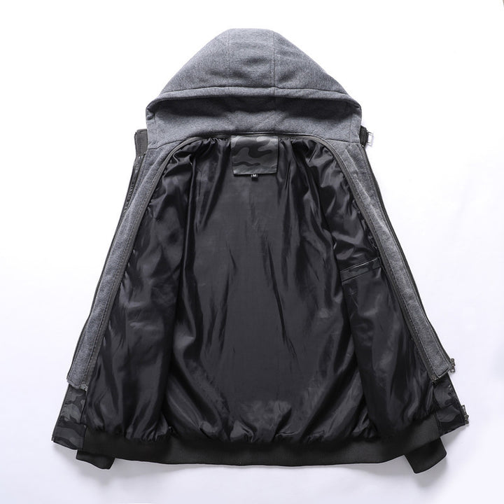 Casual camouflage jacket for men with removable hood lining Lune London