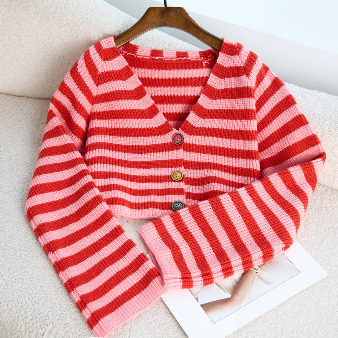Cardigan femme avec design de boutons colorés et coupe décontractée Chic & Stil