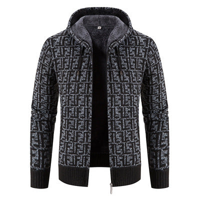 Modern knitted jacket for men with high collar Lune London