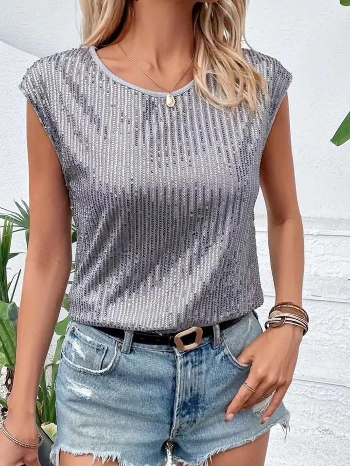 Women Glittery Top with Casual Cut Lune London