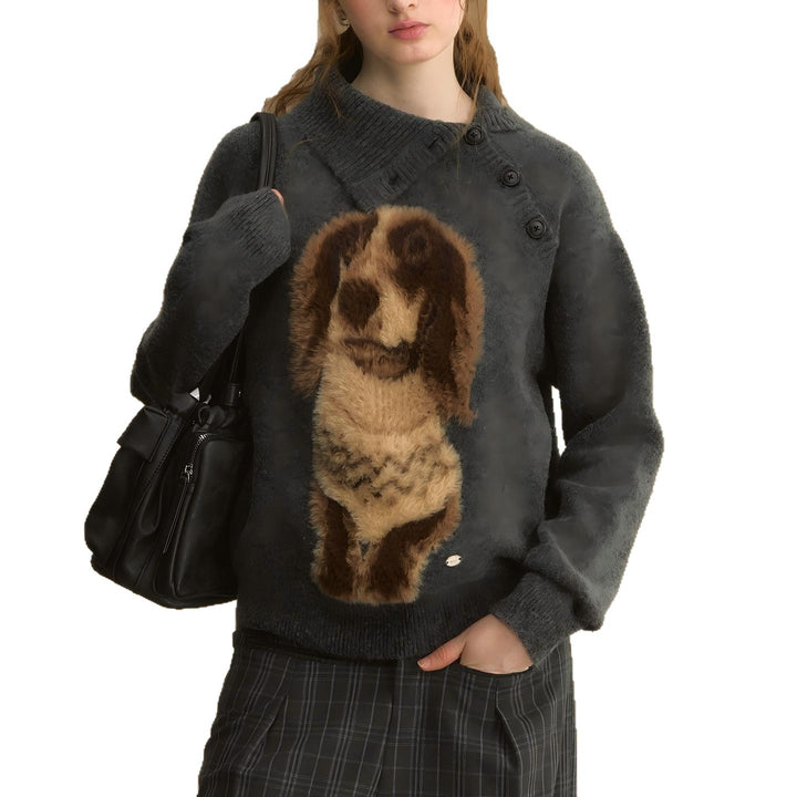 Pull femme avec motif animal unique et surface structurée Chic & Stil
