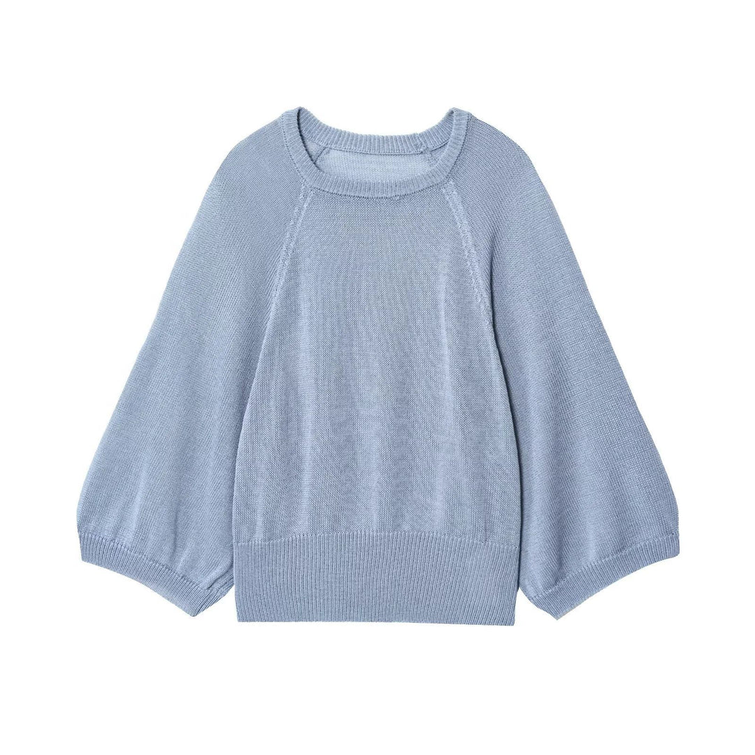 Pull femme décontracté avec manches larges et taille élastique Lune London