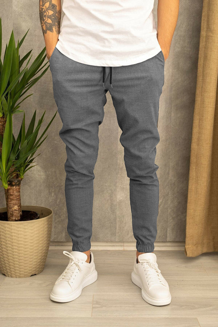 Lune London Men's Sport Leisure Pants with Elastic Waist and Side Pockets