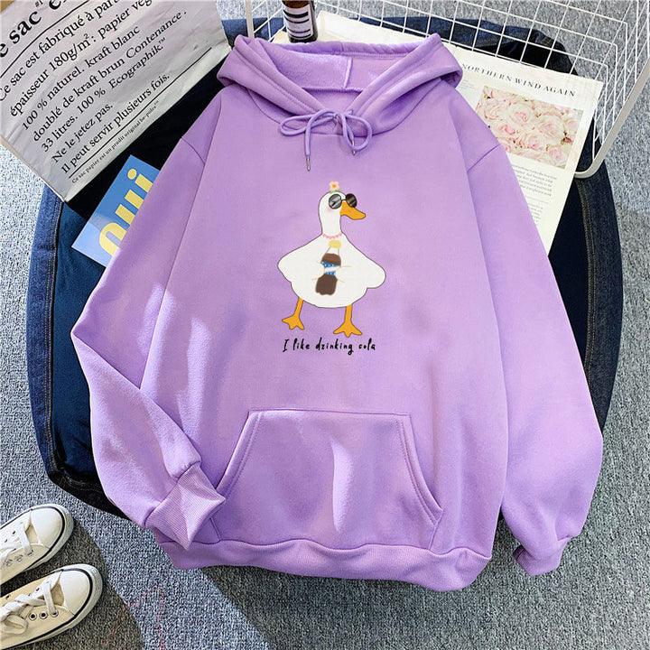 Women's hooded sweatshirt with creative duck design Chic & Stil