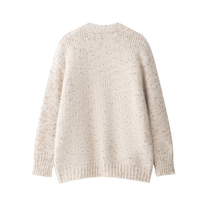 Ladies fashionable cardigan with deep V-neck and practical pockets Lune London