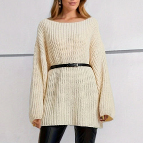 Pull en maille décontracté pour femmes avec coupe ample et épaules retroussées Chic & Stil